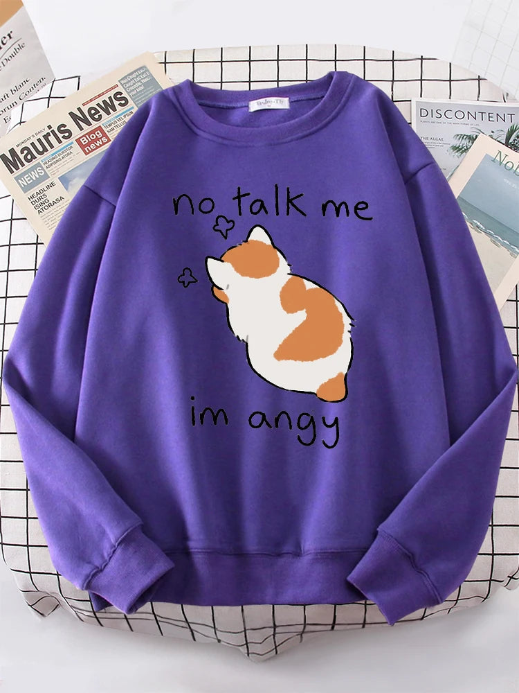 Female Sweatshirts Cat Print Top