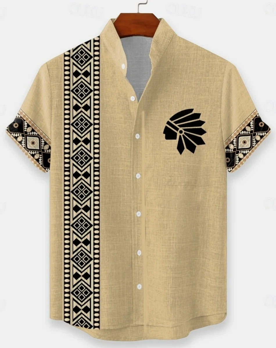 men's linen shirts, 3D printed beach shirts