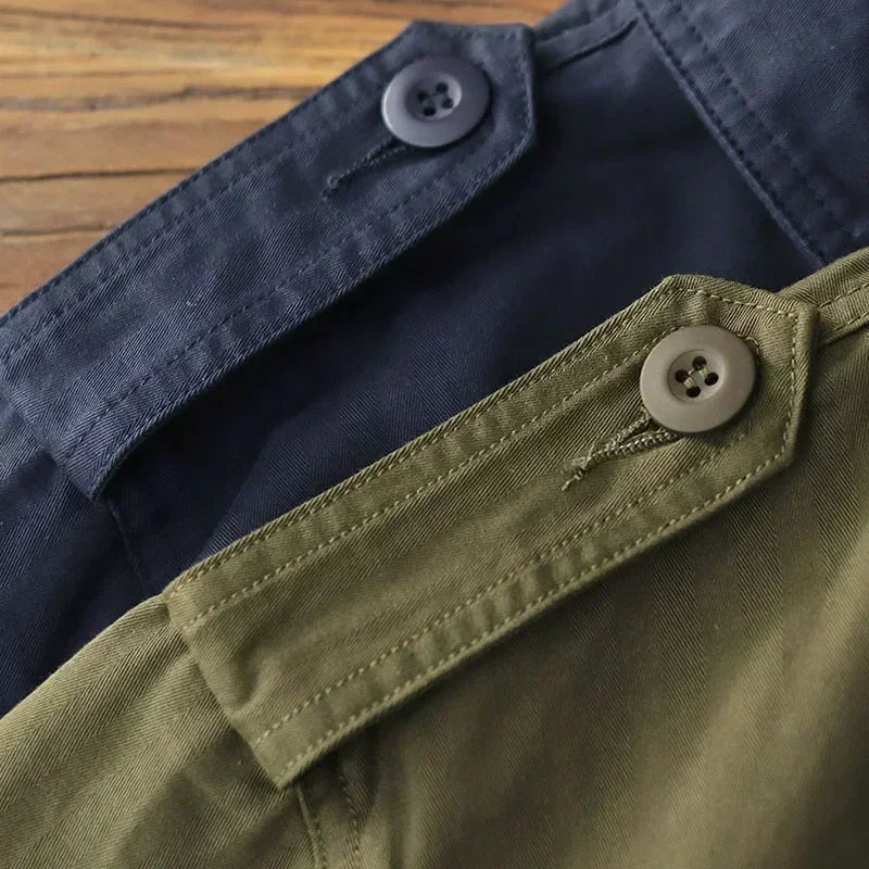 Multi Pocket Cargo Jacket Mens  Vintage Tactical Coats Lapel