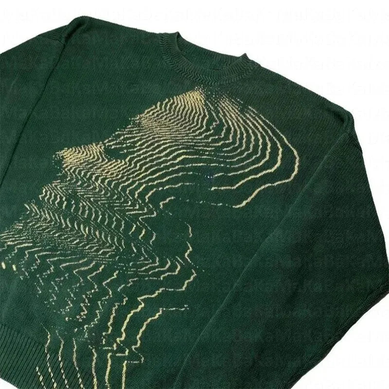 Knitted Sweater for Men and Women, Gothic Portrait Printed Pullover