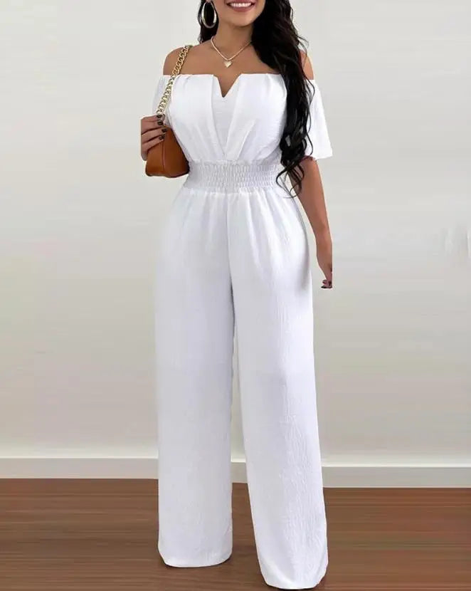 Jumpsuits for Women Casual Plain Short Sleeve