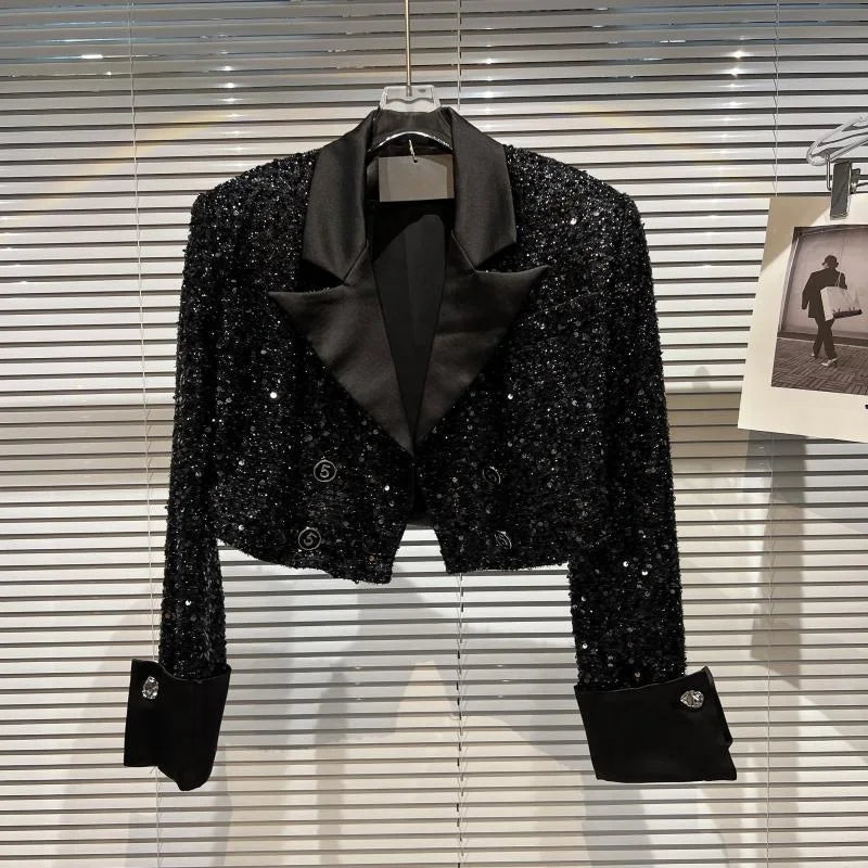 Small High Sequined Short Coat