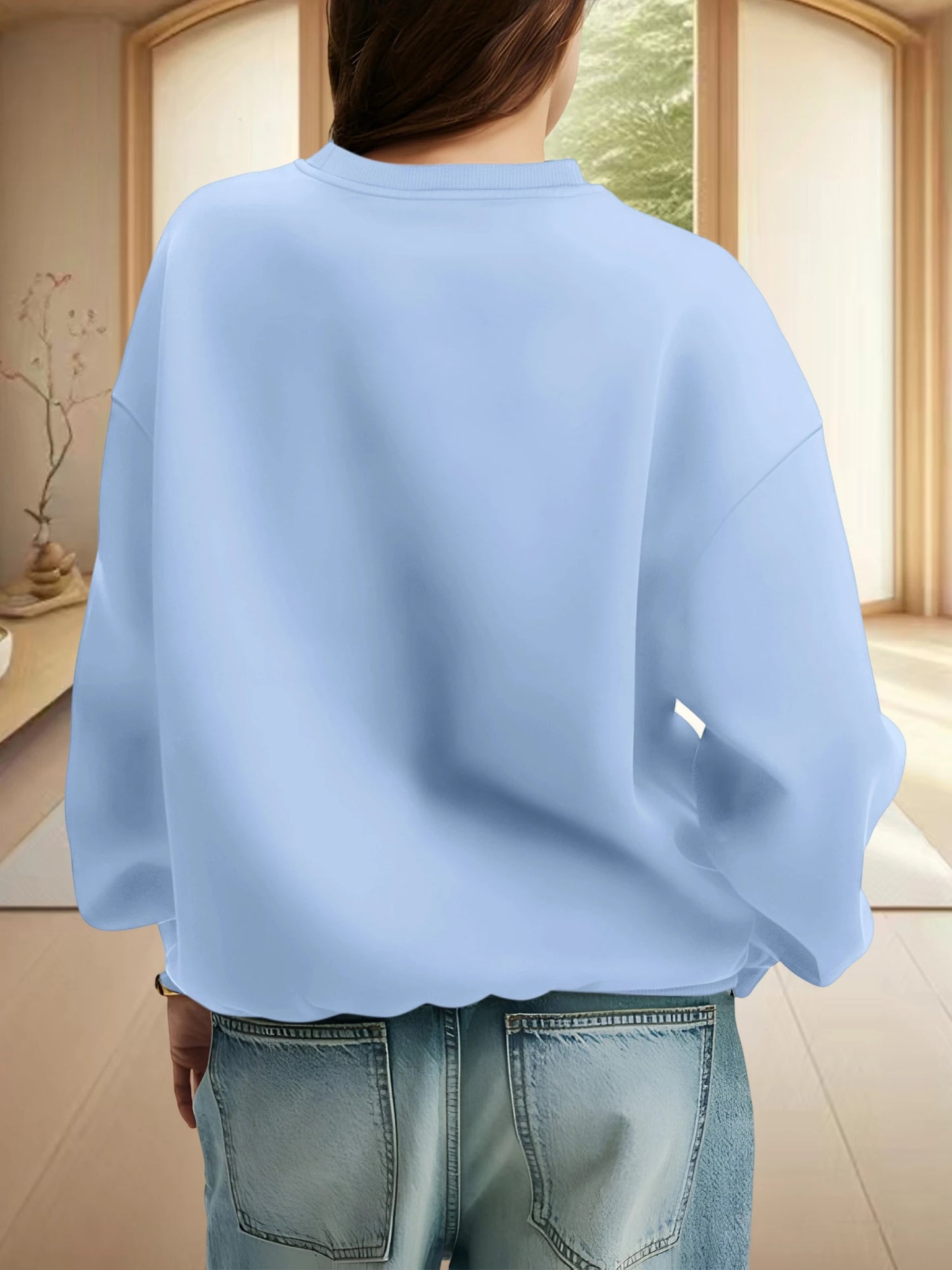 Women's Relaxed Fit Sweatshirt Soft Fabric Oversized Daily Pullover