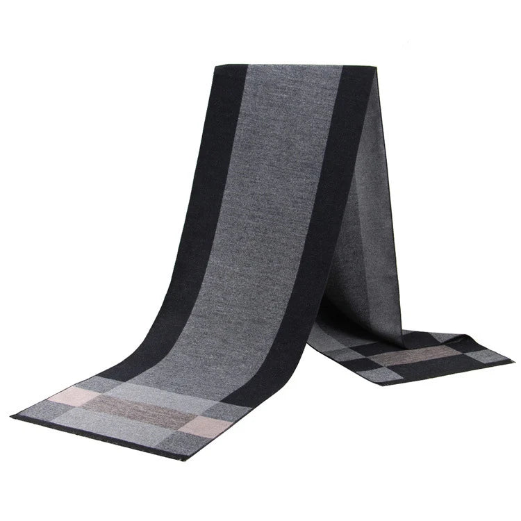 Cashmere Shawl Luxury Brand Scarf Soft Keep Warm Outdoor Grey Knit Neckerchief