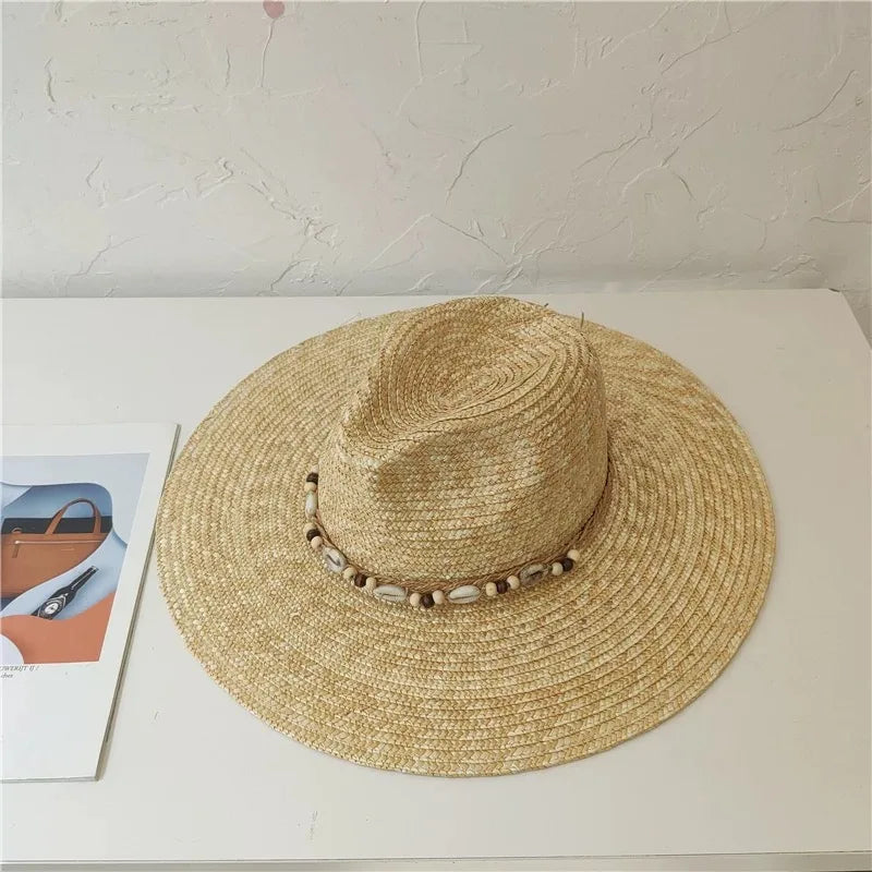 Retro Gold Braided Female Sunshade Flat Sequins Hat