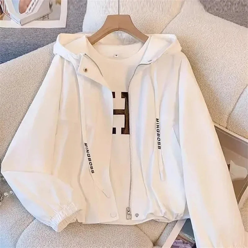 Hooded Windbreaker Casual Short Coat Outwear