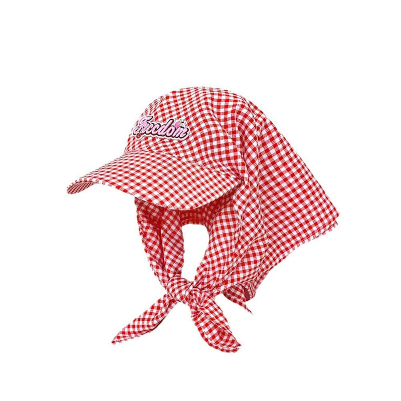 Ladies' Sunshade Hats Plaid Simple Versatile Headwears
