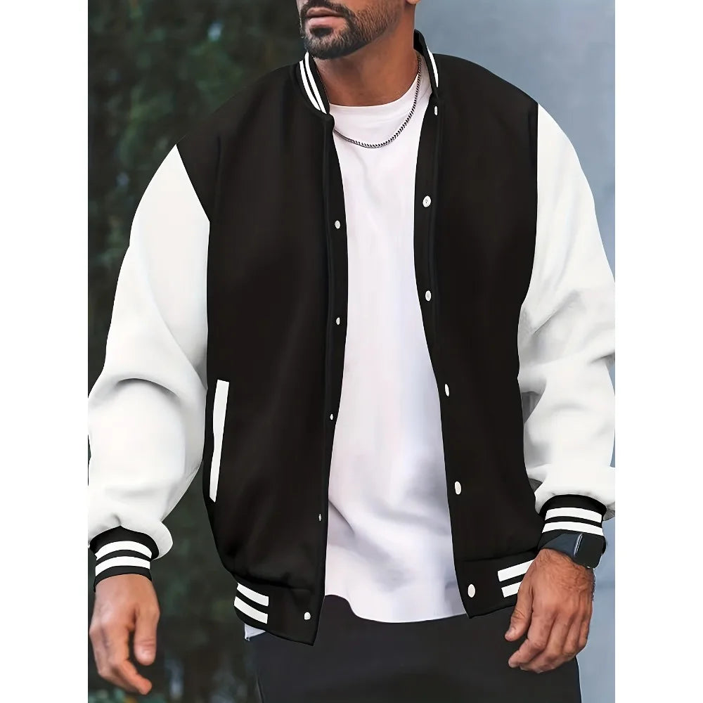 Baseball Jacket, Men's Jacket, Sports Casual Jacket, Suitable for Both Men and Women