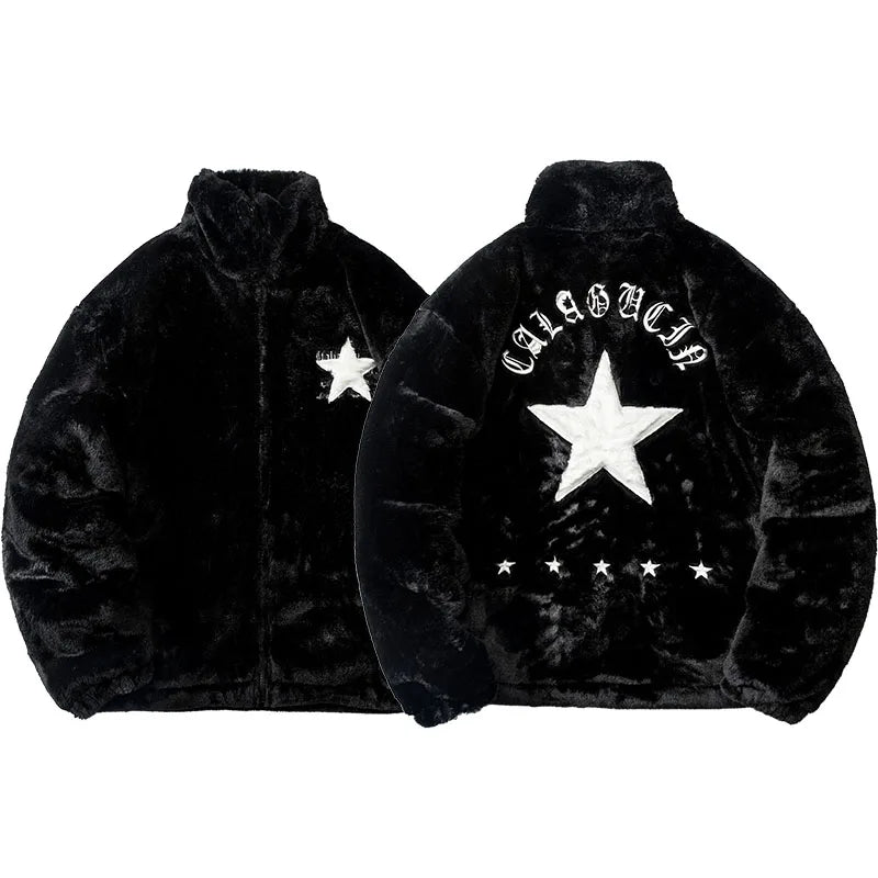 Mens Rabbit Fur Jacket Coats  Zip Up Fashion Outerwear