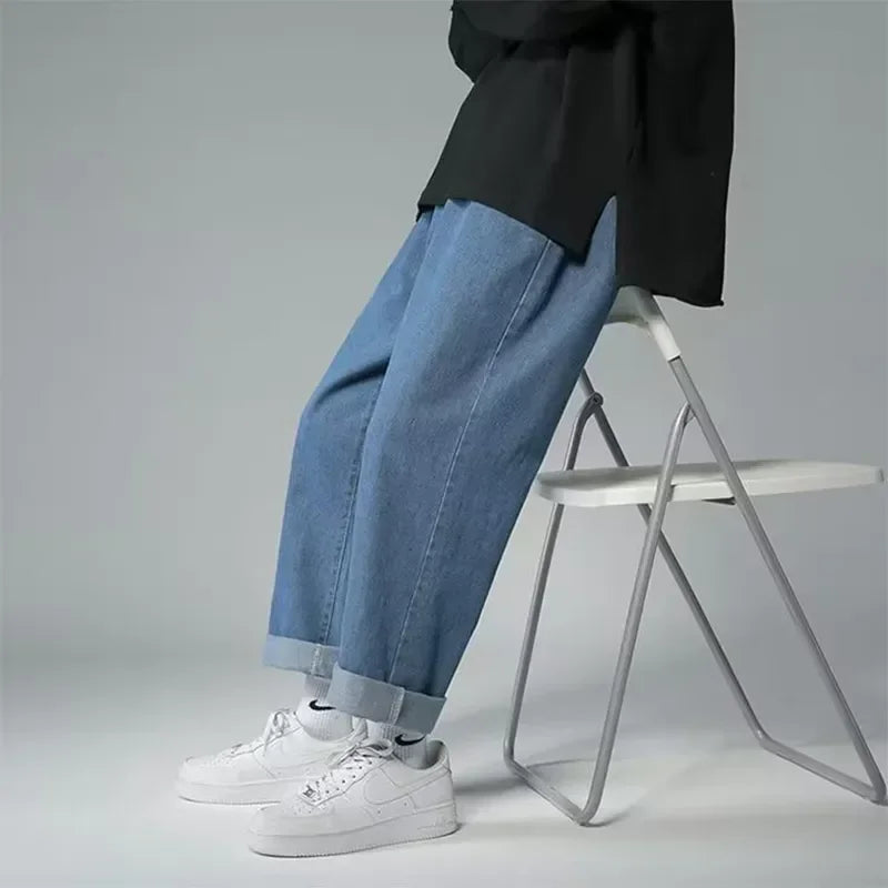 Jeans Men Wide Leg Cargo Pants Streetwear Baggy Men Korean Fashion Loose Straight