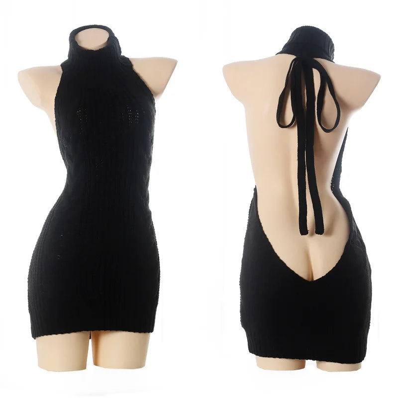 Sexy shoulder And Bra Exposure Cosplay Women's Knitwear