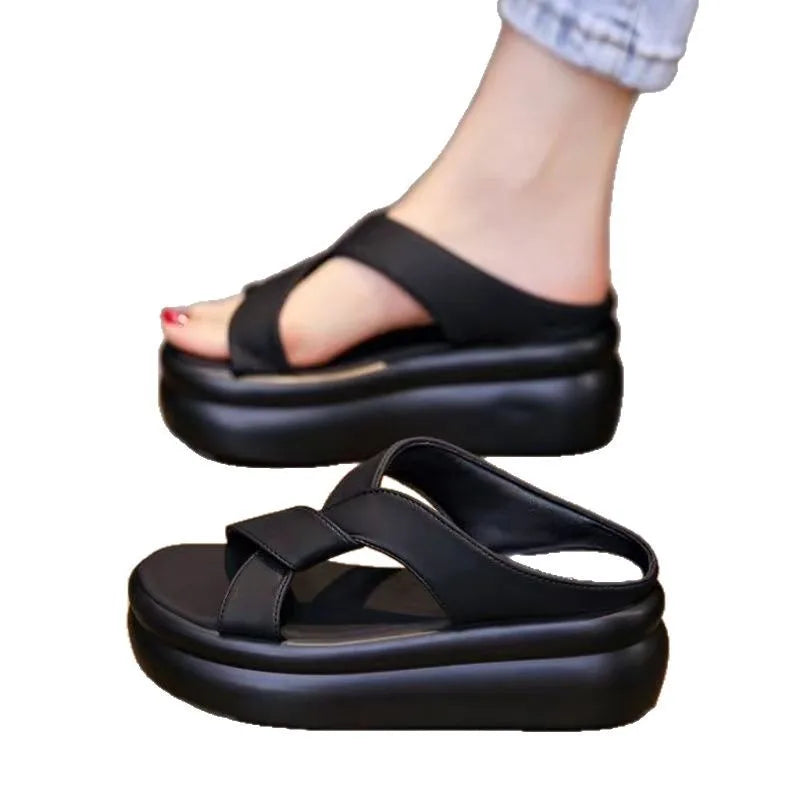 Women's Beach Sandals Thick Bottom Soft Sole Dress Fashionable Outdoor Slippers