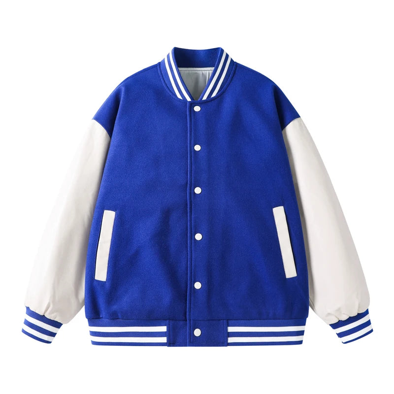 Varsity Jackets Button Leather Sleeve Men Custom Logo