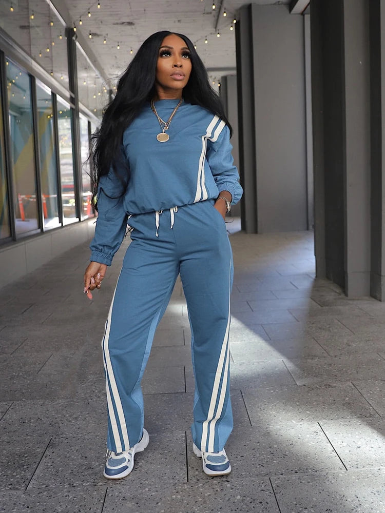 Sweatsuits for Woman  Sports Fashion Full Sleeve Sweatshirt and Drawstring