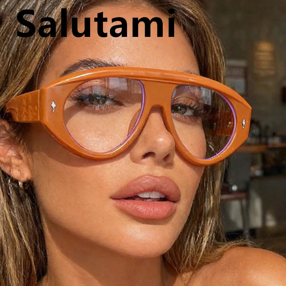 Women's Vintage Oversize Square Computer Glasses Anti-Blue Light