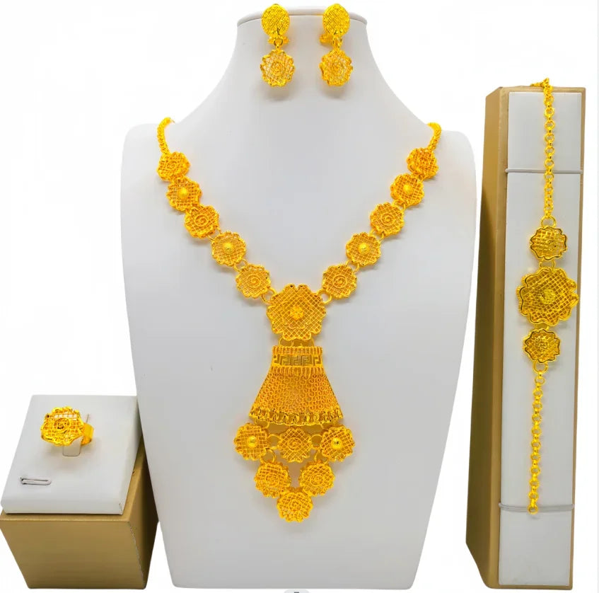 Flower Design Luxury Color Women's Jewelry Set