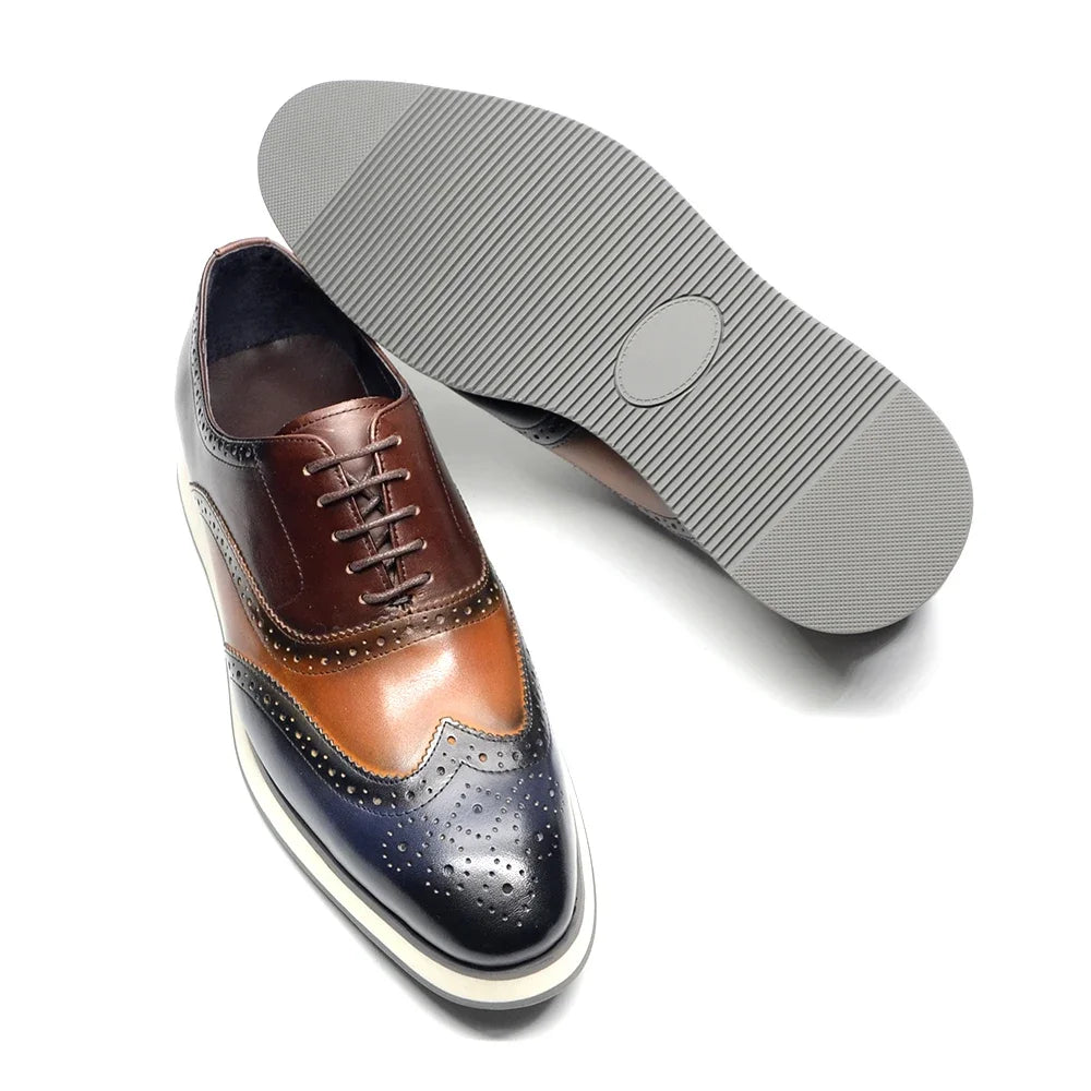 Men's Dress Sneakers Genuine Leather Italian Casual Formal Shoes