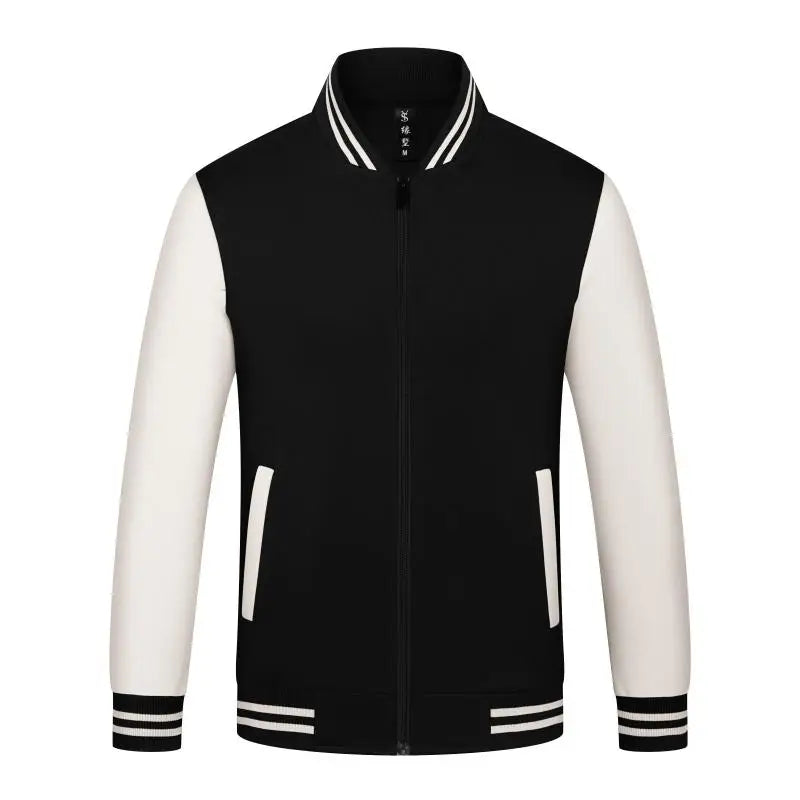 Unisex Varsity Team Baseball Jacket Men And Women Sports Zipper Bomber Coat
