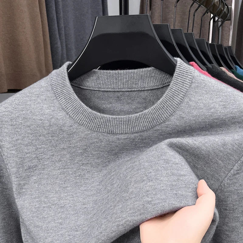 Men's Casual Sweater Round Neck Long Sleeve Knitted Sweater
