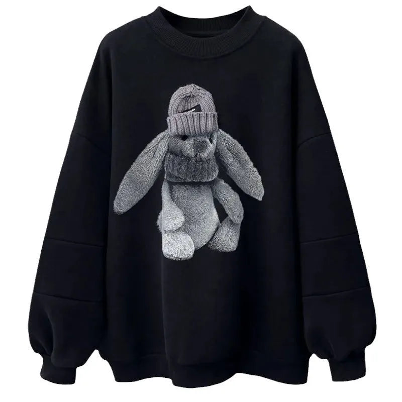 Women's Cute Casual Hoodie round Ne Polyester Fiber Loose Fit