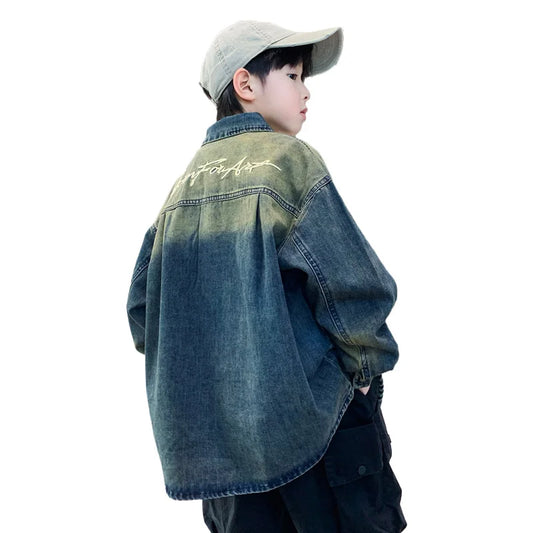 Children Denim Jacket for Kids Boys Fashion Spring Autumn Tops Coat with Pockets