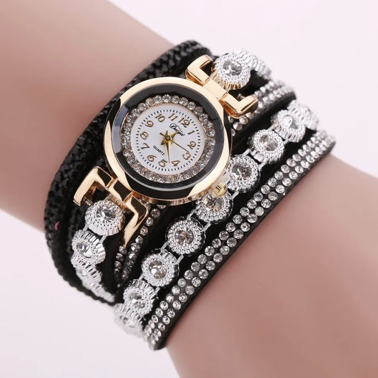 Bracelet Watch Women Vintage Rhinestone Crystal Dial