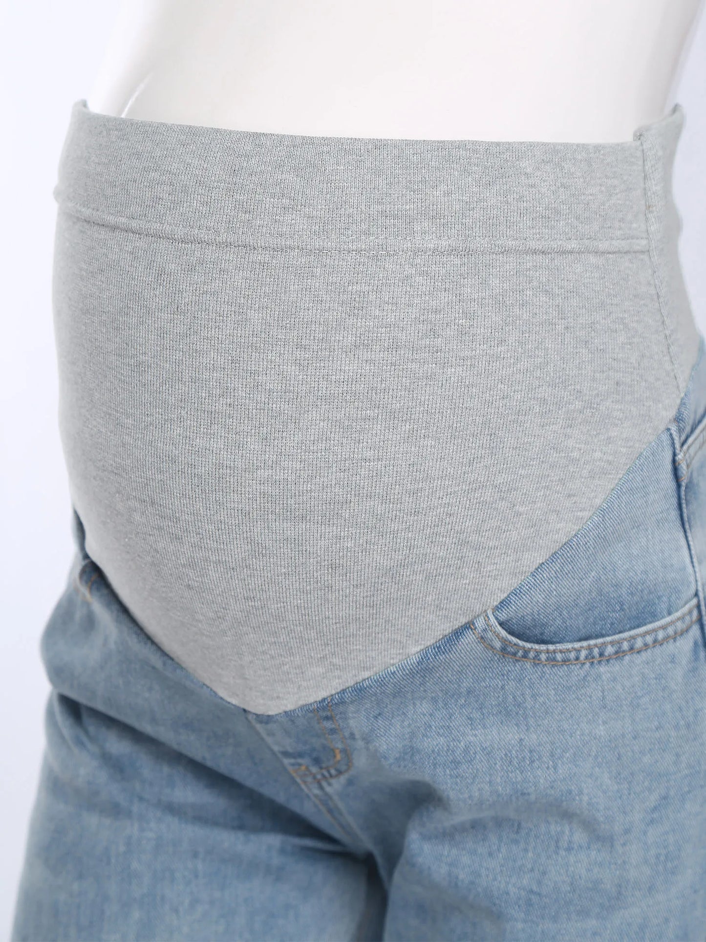 Maternity Jeans Pregnant Women Clothing High Waist Wide-Leg Denim Pants