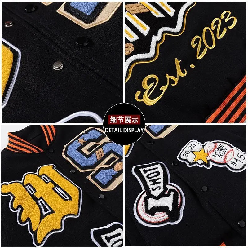 Embroidered Baseball Uniform for Men   Vintage Varsity Jackets Women