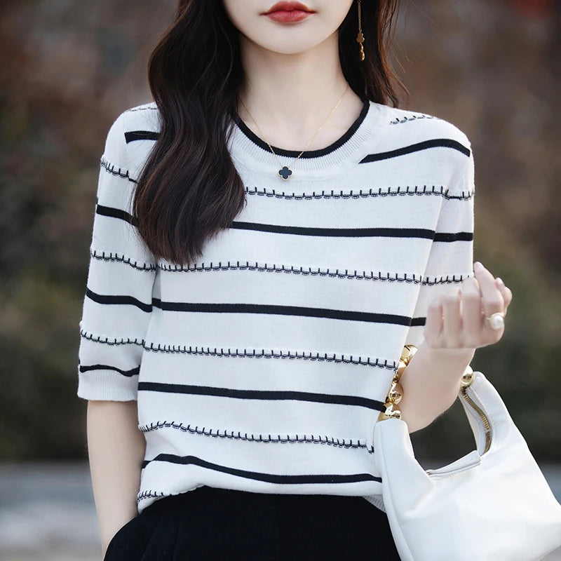 Women's T-Shirt Summer 100% Cotton Sweater