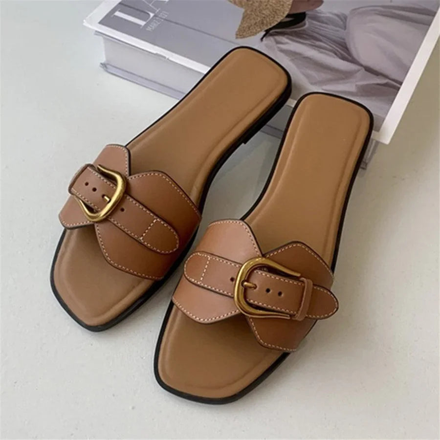 Beach Flats Ladies Buckle Slides
