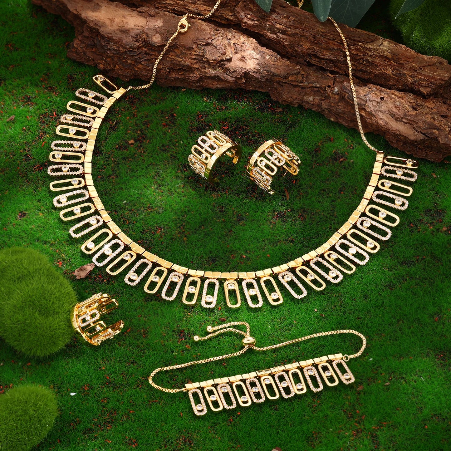 Cubic Zirconia Bridal Wedding Jewelry Set