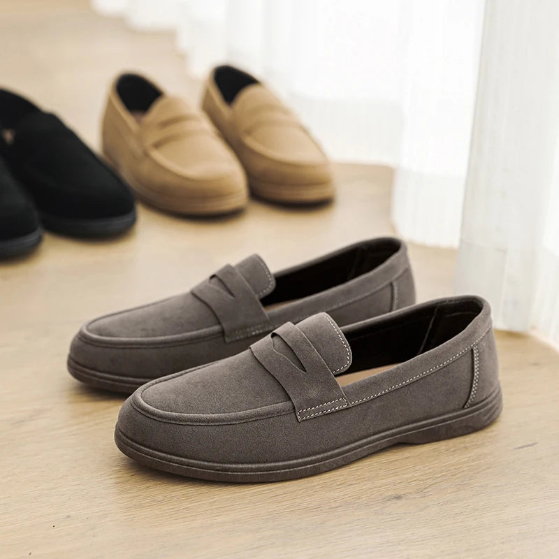 Suede Leather Mens Loafers Lightweight