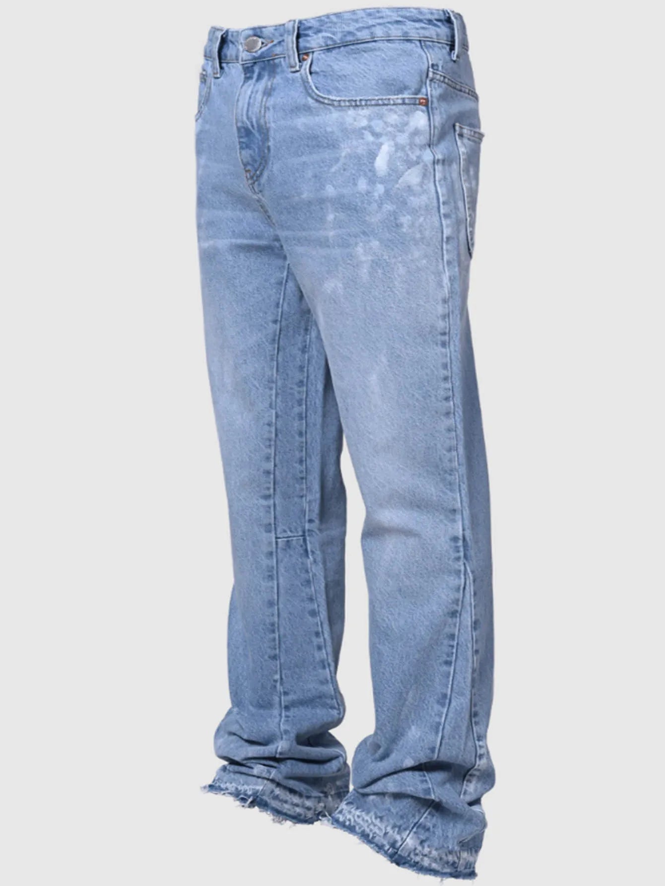 Jeans Men Vintage Straight Pants Mid Waist