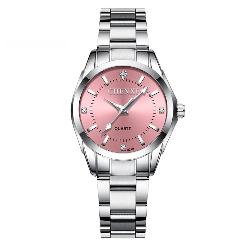 Luxury Stainless Steel Wristwatches Analog Luminous Quartz Clock Watch