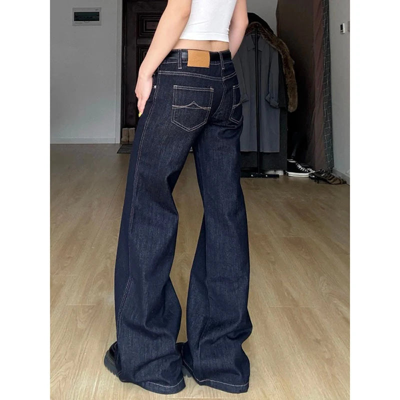 Blue Jeans Women's Hip-hop Fashion Vintage Straight Jean