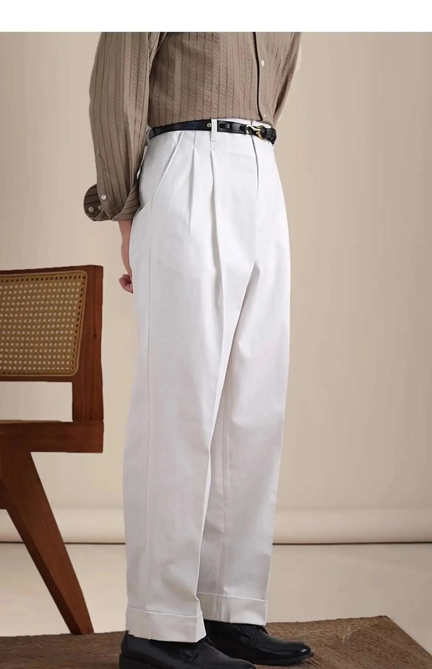 Men Dress Pants  CottonBlack White Trousers