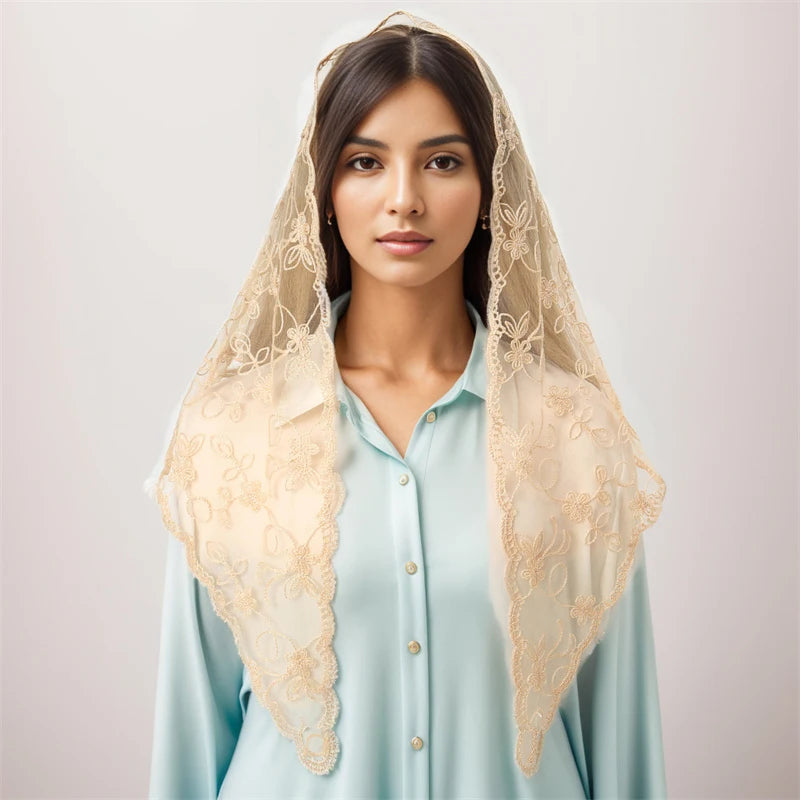 Lace Hair Scarf Women Retro Triangle Hair Band Strap