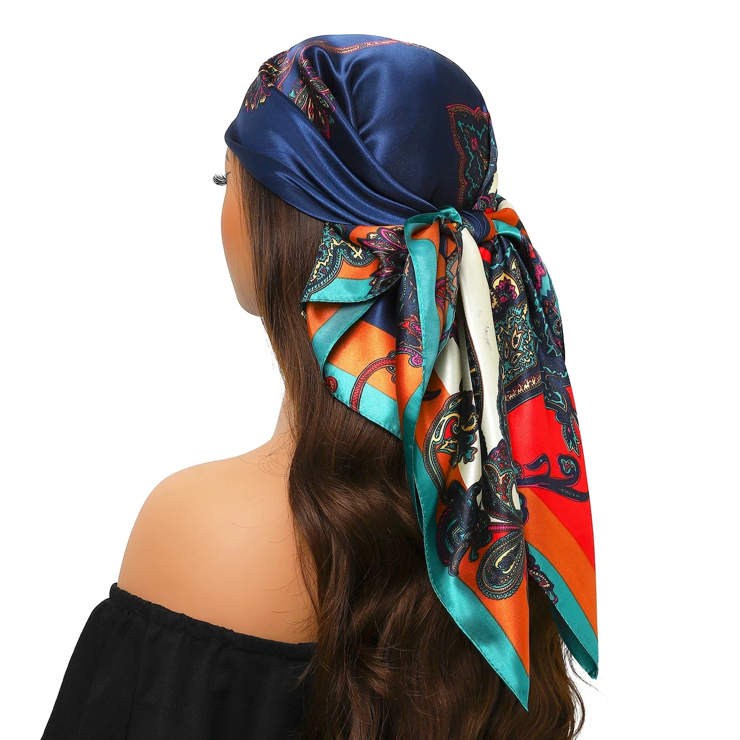 Head Scarf for Women Luxury Brand Satin Bandana