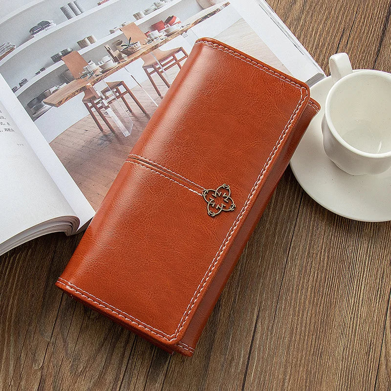 Women's Leather Wallet Woman Luxury Long Wallets