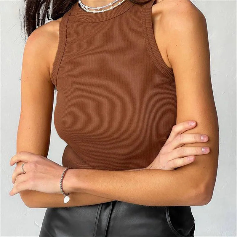 Tank Tops Women Yellow Casual Vest Sleeveless Camis