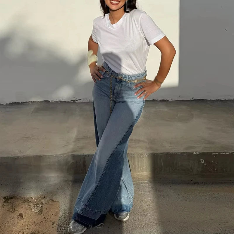 MUJER Blue Baggy Jeans for Women