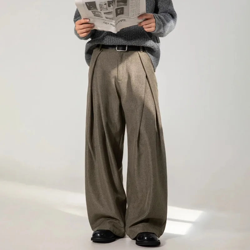 Men's Wide-Leg Trousers High Waist