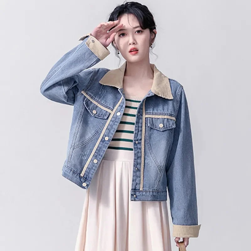 Denim Jacket For Women  Embroidered Style Versatile Denim
