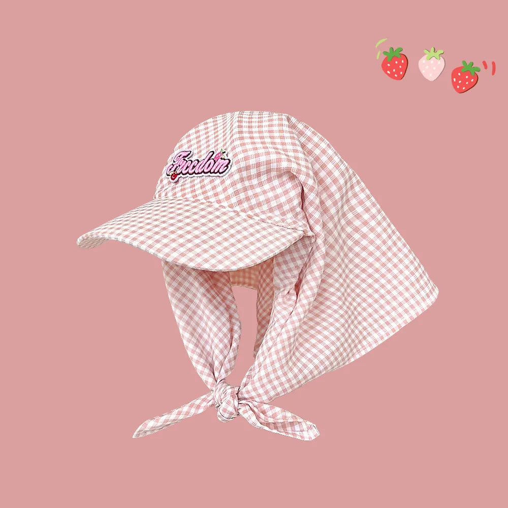 Ladies' Sunshade Hats Plaid Simple Versatile Headwears