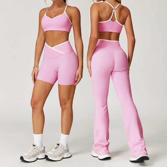 Women's Yoga Set 2 Pieces Workout Tracksuit Sportswear Gym Clothing