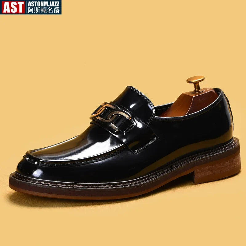 Slip on Dress Shoes Men Genuine Leather Italian Loafer Shoes