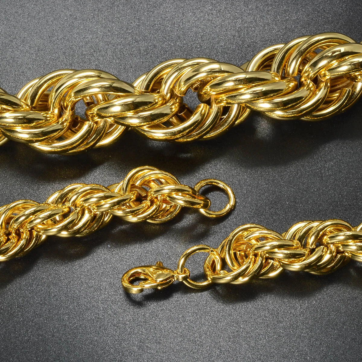 3pcs Men's Women's Jewelry Set Fried Dough Twists Necklace Bracelet Earrings