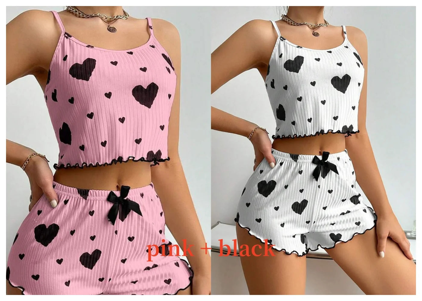 Women's Pajamas Set Sleepwear 2 PCS Short Tank Tops And Shorts
