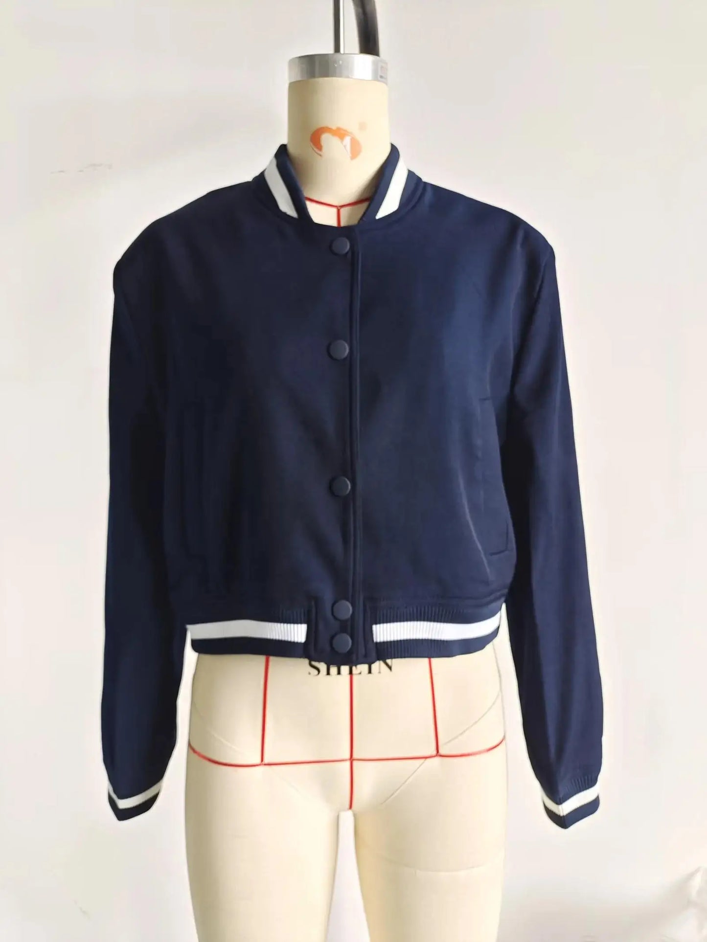 Women Short  Casual Lady's Jacket Single-Breasted V-neck Slim Basic Coats