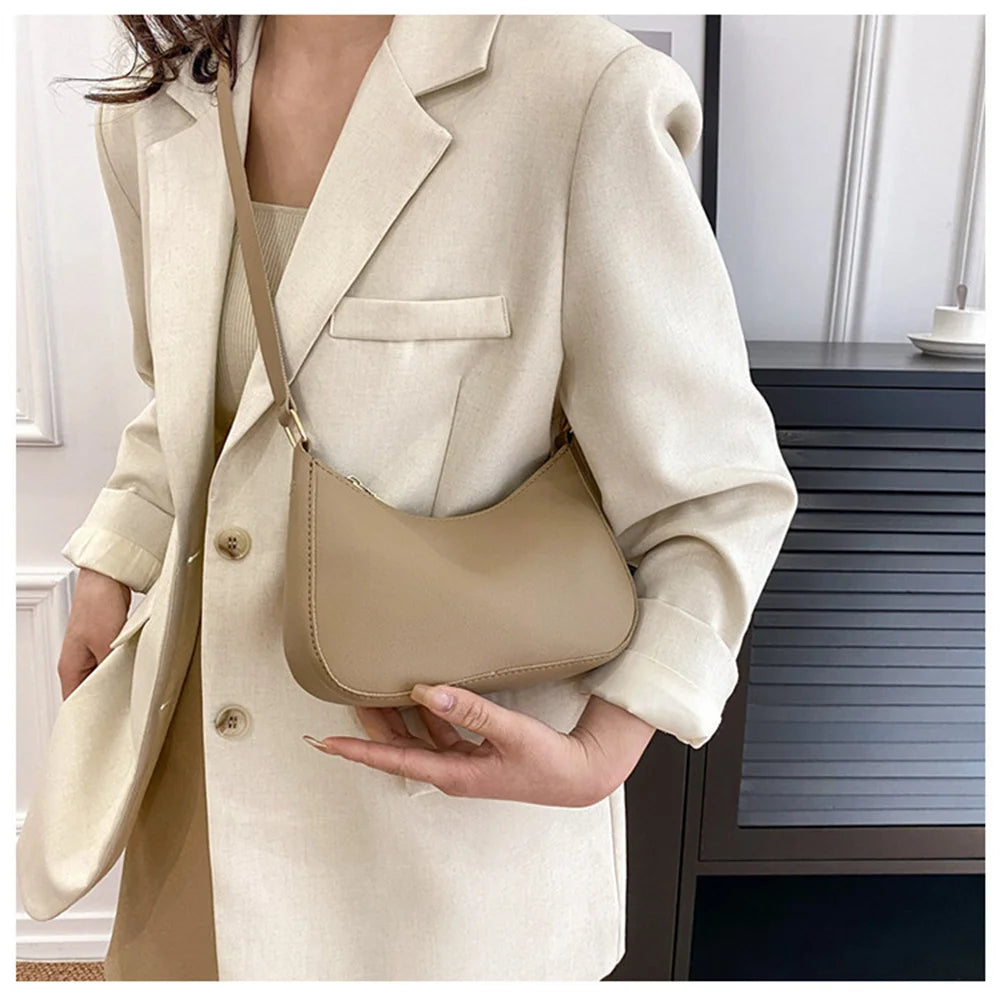 WOMEN'S Bag Underarm Bag  Handbags Retro Solid Color